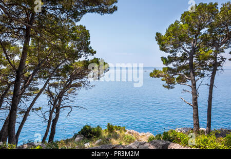 Mer Méditerranée seascape près de Makarska village de Croatie Banque D'Images