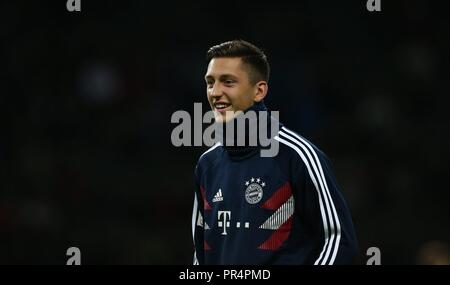 Deutschland. 28 Sep, 2018. firo : Football, 28.09.2018 1. Saison 2018/2019, Bundesliga Hertha BSC Berlin - FC Bayern Munich Bayern Munich, Portrait, Jonathan Meier | Conditions de crédit dans le monde entier : dpa/Alamy Live News Banque D'Images