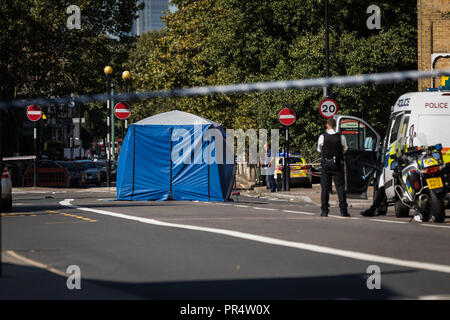 Londres, Royaume-Uni. 29 Septembre, 2018. Décès de cyclistes à Deptford. Crédit : Guy Josse/Alamy Live News Banque D'Images