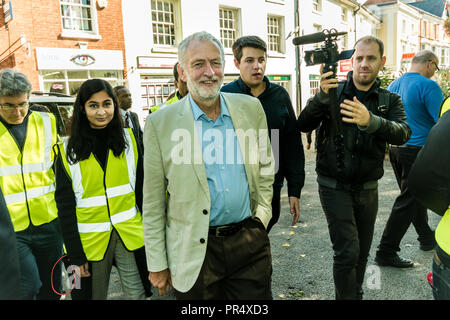 Redditch, UIK. 29 septembre 2018. Leader du travail parlant Jeremy Corbyn à Redditch Worcestershire. Crédit : Rob Hadley/Alamy Live News Banque D'Images