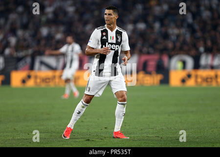 Torino, Italie. 29 septembre 2018. Cristiano Ronaldo de la Juventus FC au cours de la série d'un match de football entre la Juventus et SSC Napoli. Banque D'Images