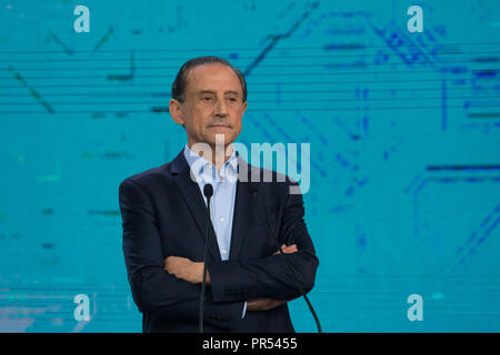 Sao Paulo, Sao Paulo, Brésil. Sep 29, 2018. PAULO SKAF, candidat par parti MDB, prend part au débat des élections 2018 pour le poste de gouverneur de Sao Paulo, dans l'enregistrement des studios TV. Credit : Paulo Lopes/ZUMA/Alamy Fil Live News Banque D'Images