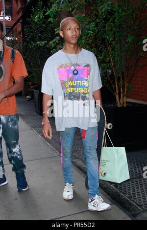 New York, NY, USA. Sep 29, 2018. Jaden Smith est vu le 29 septembre 2018 à New York. Credit : Dc/media/Alamy Punch Live News Banque D'Images