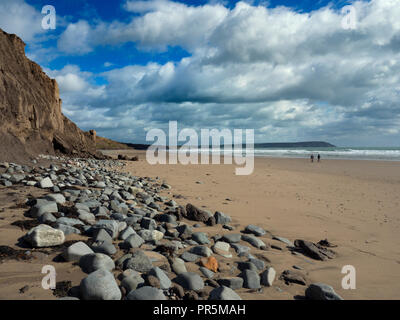 , Porth Neigwl aussi connu en anglais comme "la bouche de l'enfer' Llŷn Peninsula dans le Nord du Pays de Galles Banque D'Images