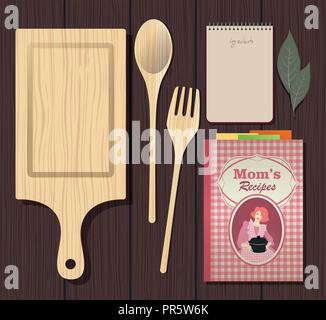 Livre de recettes. Ordinateur portable de cuisson Illustration de Vecteur