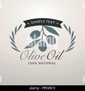 L'huile d'olive logo style vintage Illustration de Vecteur