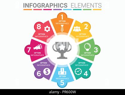 Élément infographies abstract design concept événement réussi ronde Illustration de Vecteur