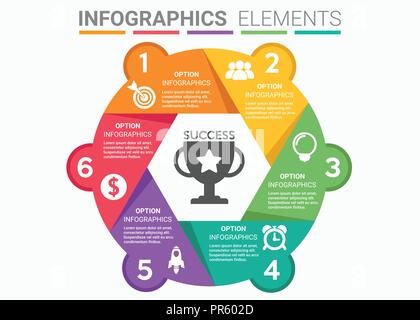 Élément infographies abstract design concept événement réussi ronde Illustration de Vecteur