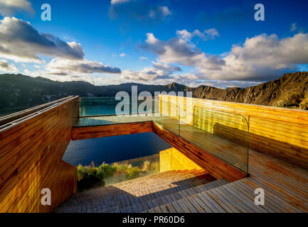 Lake View Point de Quilotoa, Equateur, Province de Cotopaxi Banque D'Images