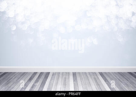 Couleurs blanc & mur intérieur plancher de bois,3D illustration Banque D'Images