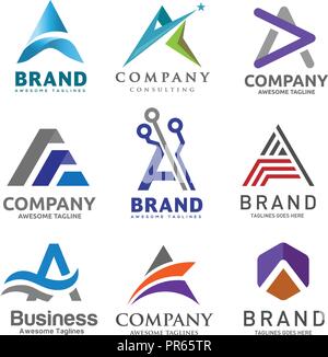 Une lettre, une lettre de vecteur logo design logo vector illustration modèle, une lettre, une lettre logo Vector, Vector logo Lettre créative un logo lettre Illustration de Vecteur