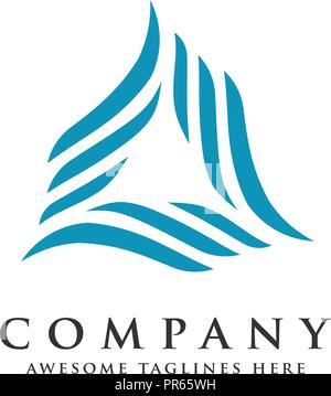 Triangle swirl résumé technologie infinie business entreprise logo vector modèle. Illustration de Vecteur