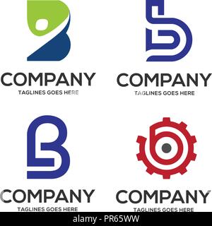 B lettre logo design logo illustration vectorielle définie, lettre B lettre b logo Vector, Vector logo, création logo lettre B Lettre Illustration de Vecteur