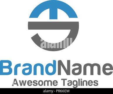 Lettre de la création de logo avec circle design. simple lettre de lettre,logo Business entreprise lettre je logo design vector Illustration de Vecteur