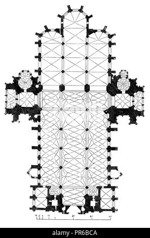 La cathédrale Saint-Étienne de Vienne : plan, 1870 Banque D'Images