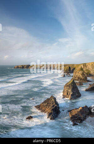 Après-midi de décembre, Bedruthan Steps, Cornwall Banque D'Images