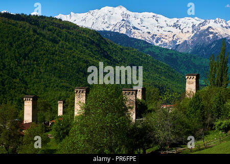 La Géorgie, Svaneti, Laili village, UNESCO World Heritage Banque D'Images