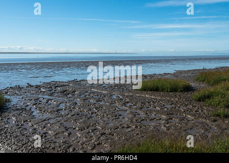 La lumière du soleil de l'après-midi de septembre à Lytham St Annes sur la côte de Fylde, Lancashire, England, UK sans personnes. Banque D'Images