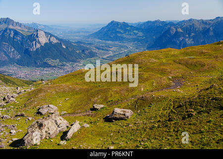 Vilters-Wangs sa dans le canton de Saint-Gall en Suisse. Vue de l'Pizolhutte Banque D'Images