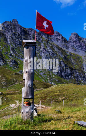 Vilters-Wangs sa dans le canton de Saint-Gall en Suisse. La station de Pizolhutte Banque D'Images