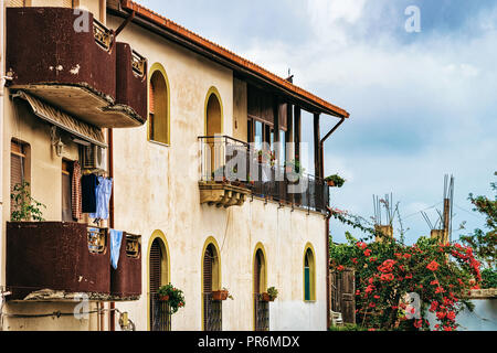 Maison confortable dans village Savoca, Sicile, Italie Banque D'Images