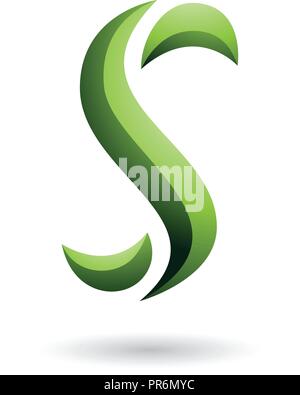 Vector Illustration de lettre en forme de serpent vert S isolé sur fond blanc Illustration de Vecteur