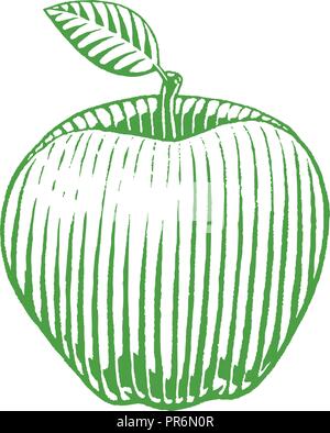 Illustration du Livre vert à l'encre de Apple vectorisés isolé sur fond blanc Illustration de Vecteur