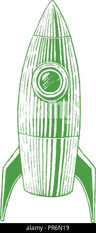 Illustration du Livre vert de l'encre vectorisés Rocket isolé sur fond blanc Illustration de Vecteur