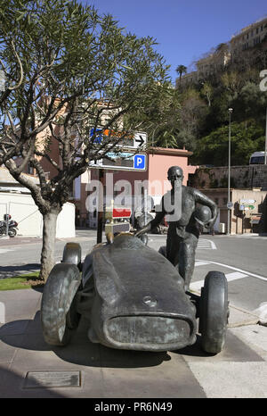 Monument à Juan Manuel Fangio. La Condamine. Principauté de Monaco Banque D'Images