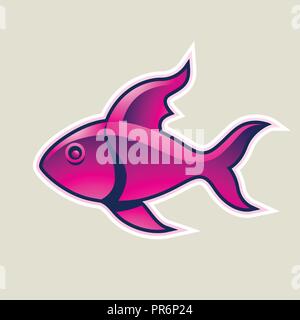 Vector Illustration de poisson ou de Magenta L'icône poisson isolé sur fond blanc Illustration de Vecteur