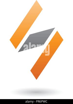 Vector Illustration d'orange et noir en forme de diamants Lettre S isolé sur fond blanc Illustration de Vecteur