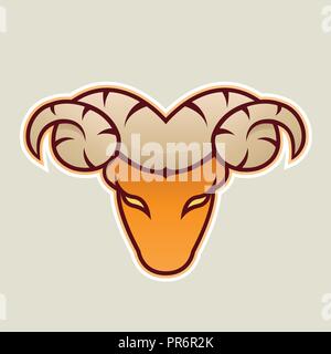 Vector Illustration d'Aries Orange ou Ram Icône Cartoon isolé sur fond blanc Illustration de Vecteur