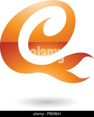 Illustration Vecteur de brillant Orange Fun Curvy Lettre E isolé sur fond blanc Illustration de Vecteur