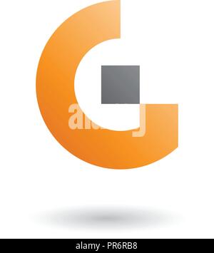 Vector Illustration d'Orange Lettre G avec des formes rectangulaires isolé sur fond blanc Illustration de Vecteur