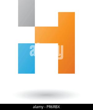 Vector Illustration d'Orange Lettre H avec des formes rectangulaires isolé sur fond blanc Illustration de Vecteur