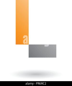 Vector Illustration d'Orange Lettre T avec des formes rectangulaires isolé sur fond blanc Illustration de Vecteur