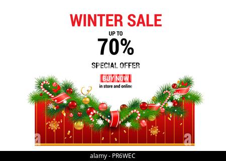 Vente de Noël banner Illustration de Vecteur