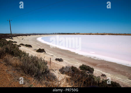 Chinocup Nature Reserve l'ouest de l'Australie, une vue panoramique sur le lac de sel rose Banque D'Images