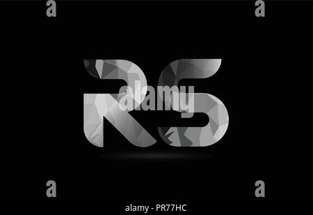 Lettre alphabet noir et blanc logo rs r s design combinaison approprié pour une société ou entreprise Illustration de Vecteur