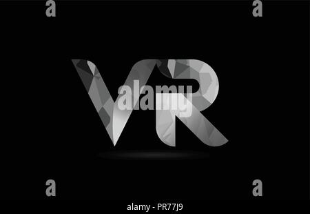 Lettre alphabet noir et blanc v vr r combinaison logo design adapté pour une société ou entreprise Illustration de Vecteur