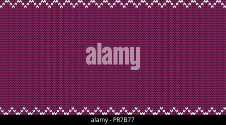 Bourgogne tricot vinique de fond avec le zig zag border frame et copie vide de l'espace pour le texte. Vector illustration, affiche, bannière, modèle pour g Illustration de Vecteur