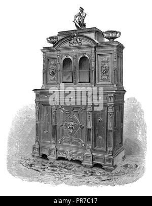 19ème siècle illustration de joyaux de l'art industriel Cabinet d'objets d'art. Par Sauvrezy. Publié dans "Le Magazine pratique, illustré d'un Cyc Banque D'Images