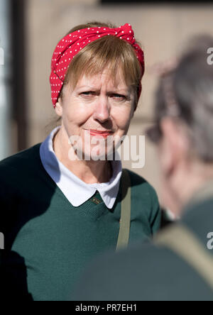 Dame habillé en fille pour l'Armée de terre Welshpool 1940 Week-end 2018 Banque D'Images