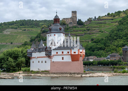 Château Pfalzgrafenstein sur le Rhin en Allemagne Banque D'Images