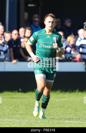 Coventry, Royaume-Uni. 29 septembre 2018. Rugby Union. Tom Parton en action pour London Irish pendant le match de championnat Greene King joué entre Coventry et London Irish rfc au Butts Park Arena, Coventry. © Phil Hutchinson/Alamy Live News Banque D'Images