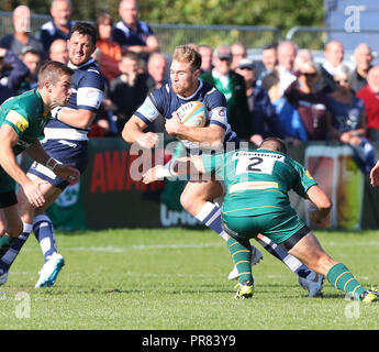 Coventry, Royaume-Uni. 29 septembre 2018. Rugby Union. Heath Stevens en action pour Coventry durant la Greene King match de championnat joué entre Coventry et London Irish rfc au Butts Park Arena, Coventry. © Phil Hutchinson/Alamy Live News Banque D'Images