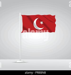 3D réaliste de brandir le drapeau de la Turquie Vector illustration Illustration de Vecteur