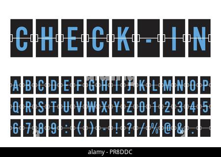 Mécanique de l'aéroport d'un tableau de bord police - Police bleue sur fond sombre Vector Illustration Illustration de Vecteur