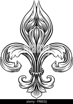 Fleur de Lis de l'élément de conception graphique Illustration de Vecteur