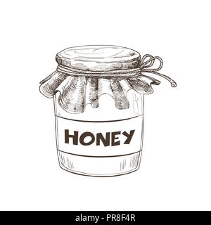 Miel à la main Illustration de Vecteur